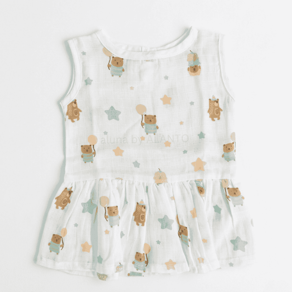 Balloon Bear Muslin Frock