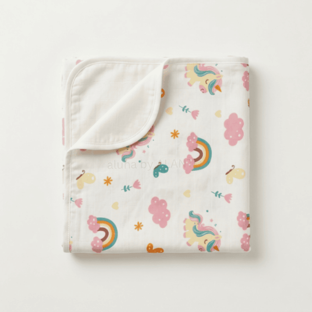 Starry Unicorn Hooded Muslin Towel